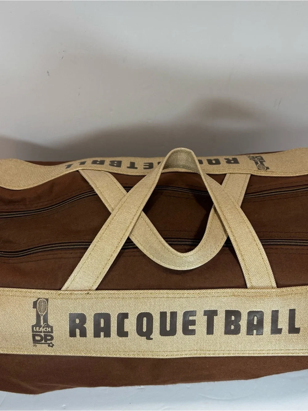 Vintage LEACH Racquetball Bag Racquet Racket Ball Brown Canvas Duffle 1970’s